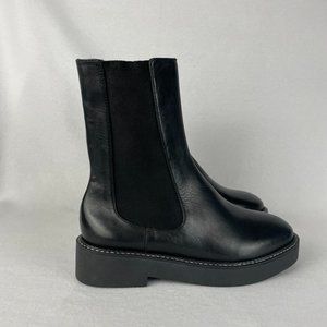 SCHUTZ Women's Black Leather Boot Chelsea Ankle Booties Size 7